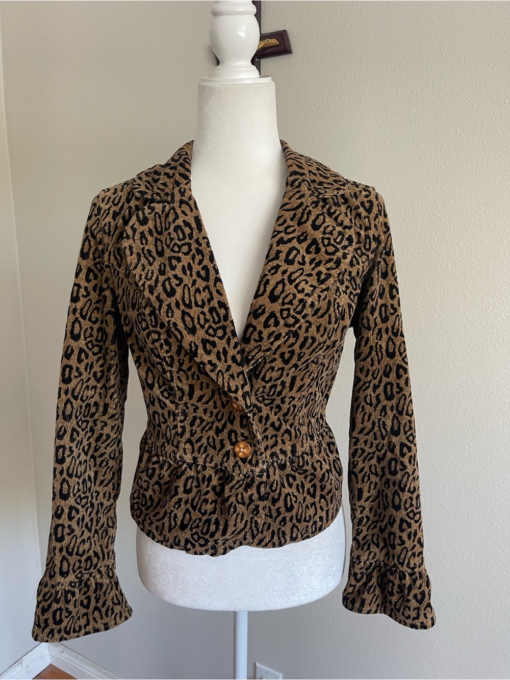 Leopard Print Brown Women's Blazer Jacket - Brown Leopard Blazer